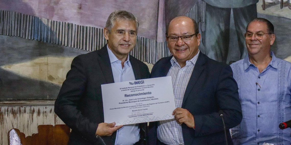 Reconoce INEGI a Cuernavaca por ser el primer municipio en obtener la Clave Única de Registro del Territorio