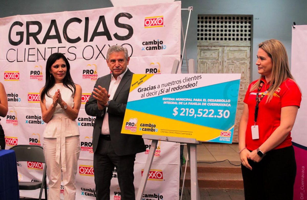 Recibe DIF Cuernavaca donativo de más de 219 mil pesos de la campaña “Cambio x Cambio” de Oxxo