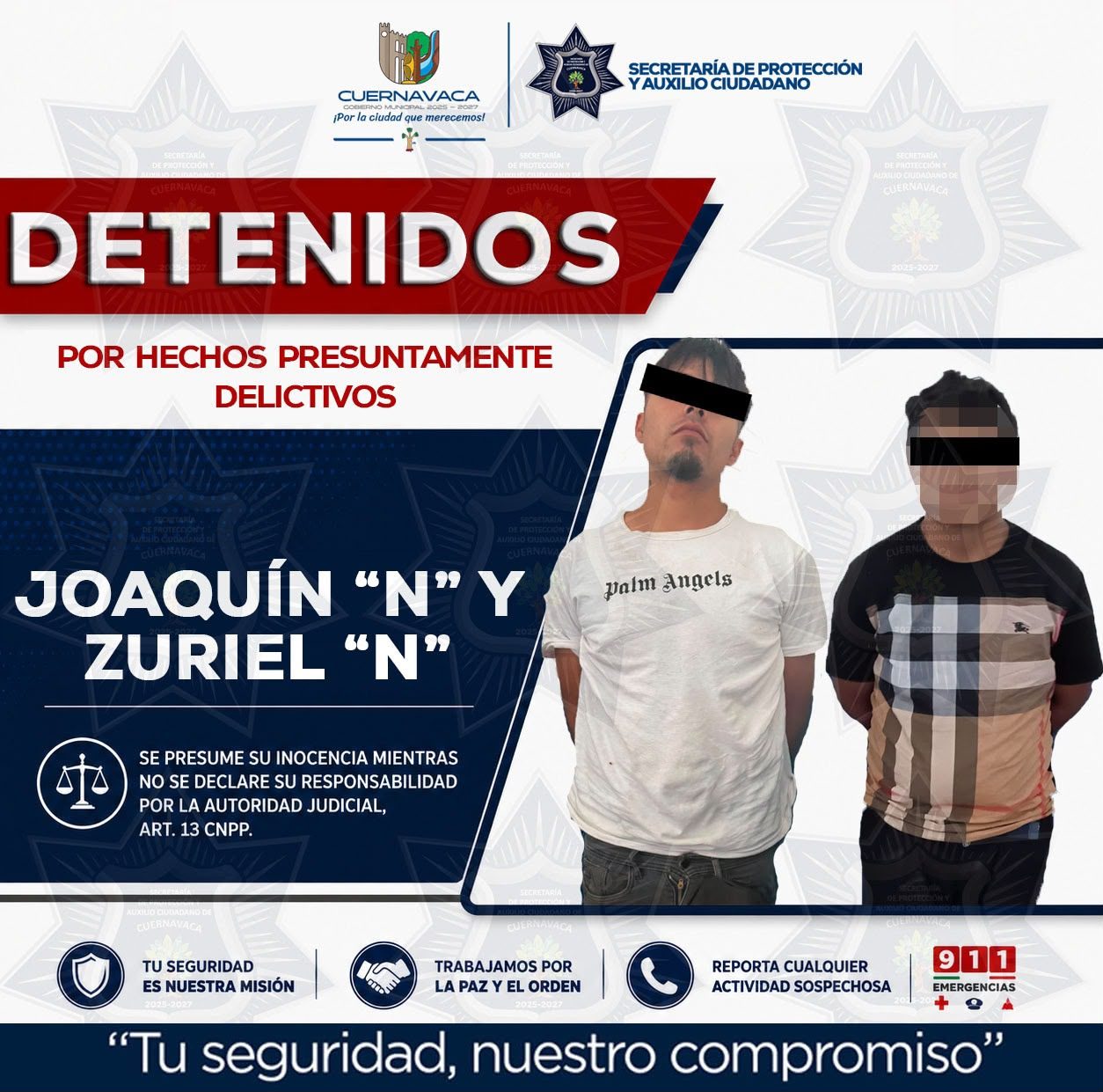 Arcos lectores del C4 detectan motocicleta robada y la SEPRAC detiene a dos implicados en la colonia La Cañada