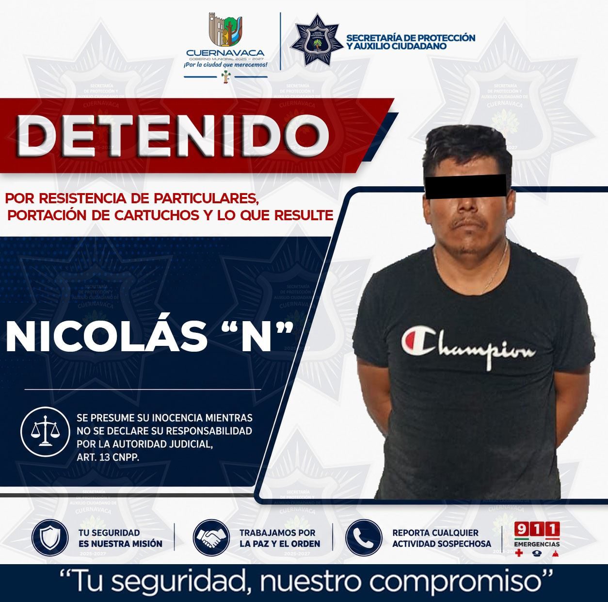La SEPRAC activa Código Rojo en Cuernavaca: detiene a sujeto armado tras agresión y recupera auto robado