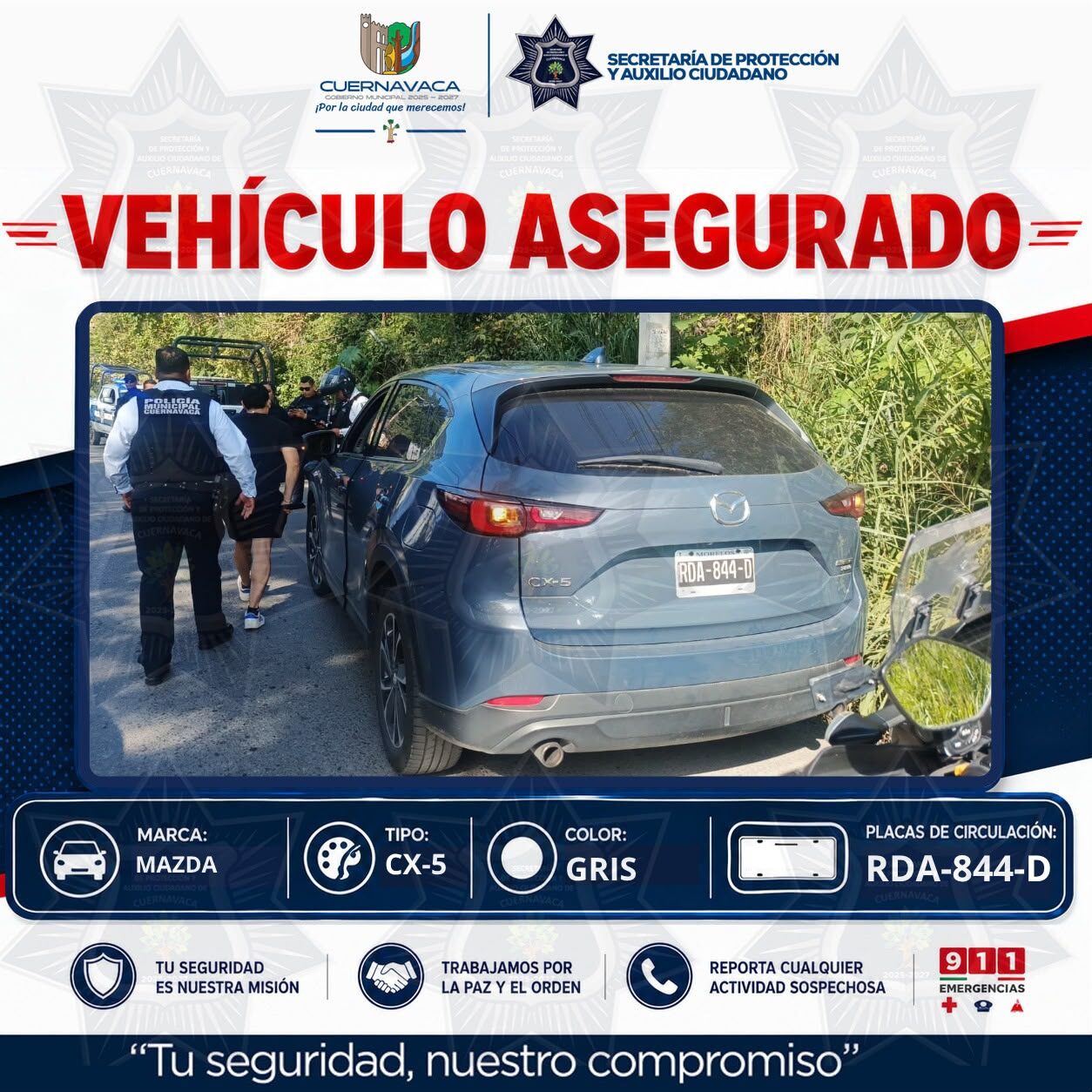 SEPRAC recupera dos vehículos con reporte de robo; hay detenidos