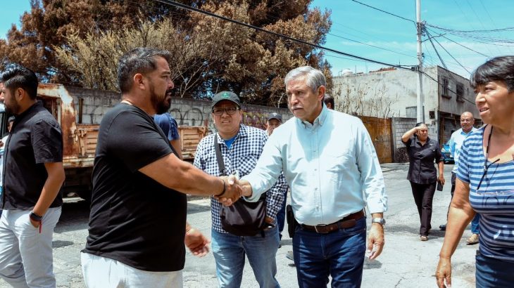 José Luis Urióstegui recorre la zona afectada en Las Granjas para dar seguimiento a la emergencia